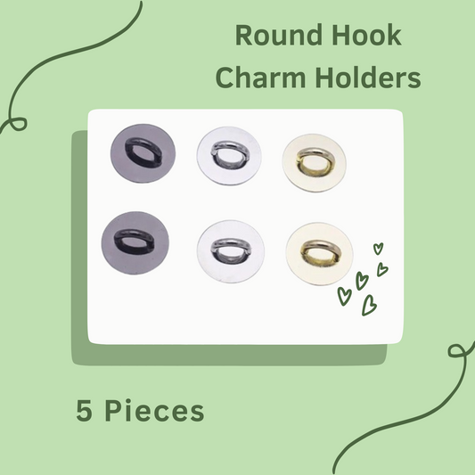 5pc Metal Round Hook Charm Holder