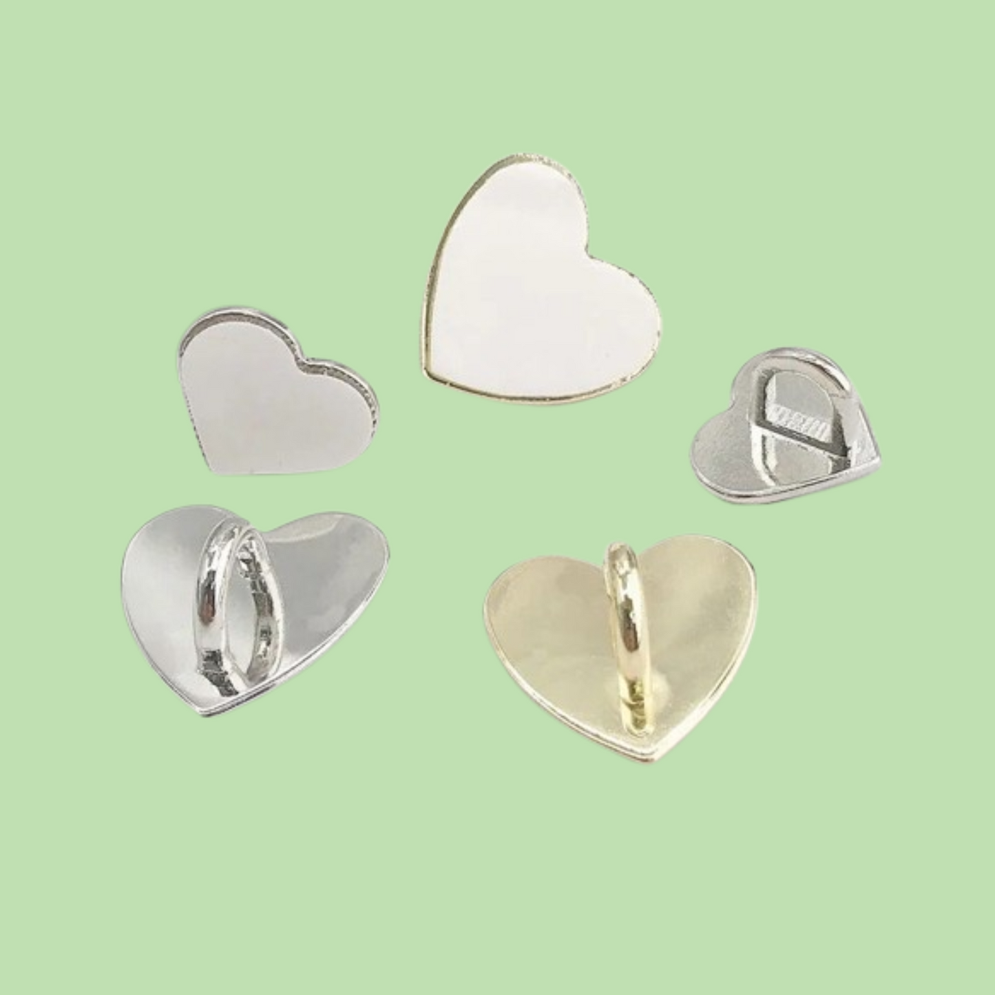 5pc Metal Heart Hook Charm Holder