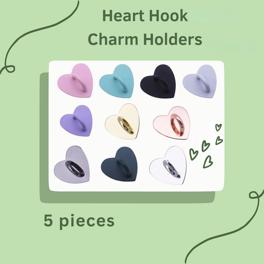 5pc Metal Heart Hook Charm Holder